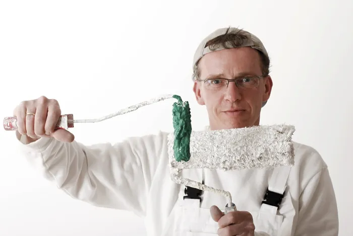Gerahmter Druck : Malerpinsel mit Farbwalzen Gerahmter Druck : Malerpinsel mit Farbwalzen