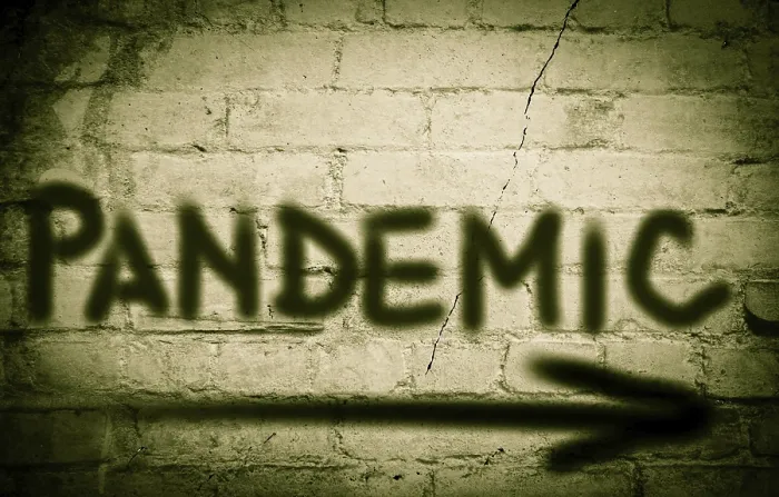 Gerahmter Druck : Pandemie-Konzept Gerahmter Druck : Pandemie-Konzept