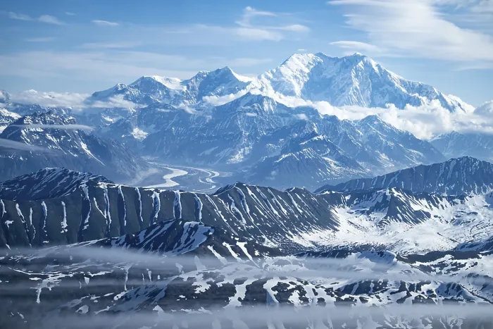 Gerahmter Druck : Panorama, Wolken über hohen Bergen. Gerahmter Druck : Panorama, Wolken über hohen Bergen.