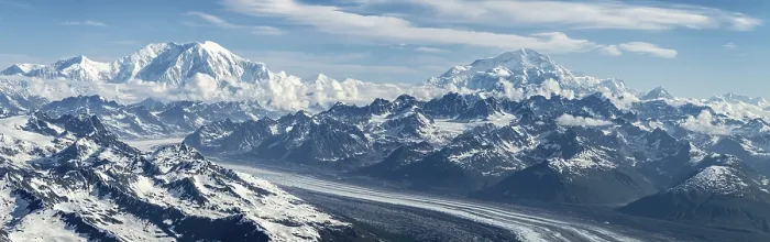 Gerahmter Druck : Panorama, Wolken über hohen Bergen. Gerahmter Druck : Panorama, Wolken über hohen Bergen.