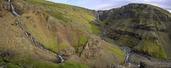 Gerahmter Druck : Panorama Strutsfoss, Fljotsdalur Gerahmter Druck : Panorama Strutsfoss, Fljotsdalur