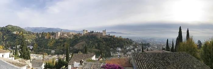 Gerahmter Druck : Panoramablick auf die Alhambra
