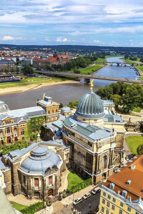Gerahmter Druck : Panoramablick auf Dresden und die Elbe. Gerahmter Druck : Panoramablick auf Dresden und die Elbe.