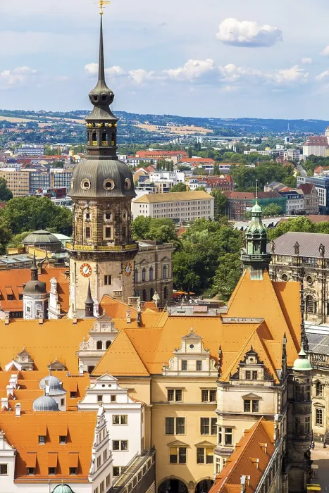 Gerahmter Druck : Panoramablick auf Dresden und die Elbe. Gerahmter Druck : Panoramablick auf Dresden und die Elbe.