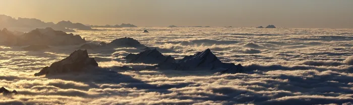 Gerahmter Druck : Panoramablick vom Saentis-Gipfel