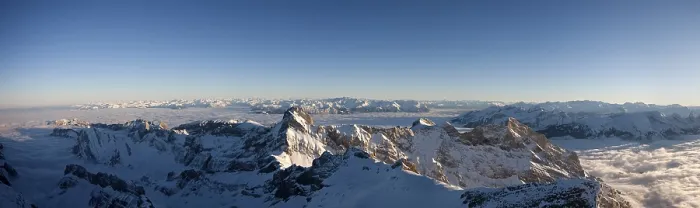 Gerahmter Druck : Panoramablick vom Saentis-Gipfel. Gerahmter Druck : Panoramablick vom Saentis-Gipfel.