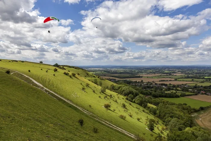 Gerahmter Druck : Paragliding am Devil's Dyke Paragliding am Devil's Dyke Gerahmter Druck : Paragliding am Devil's Dyke Paragliding am Devil's Dyke