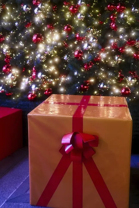 Gerahmter Druck : Päckchen unter dem Weihnachtsbaum. Gerahmter Druck : Päckchen unter dem Weihnachtsbaum.