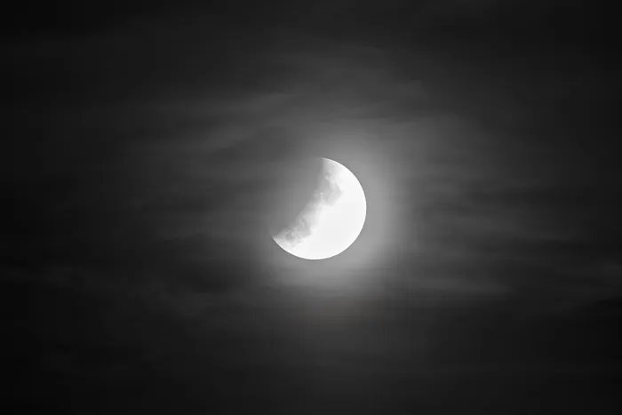 Gerahmter Druck : Teilweiser Mondfinsternis am 16.07.