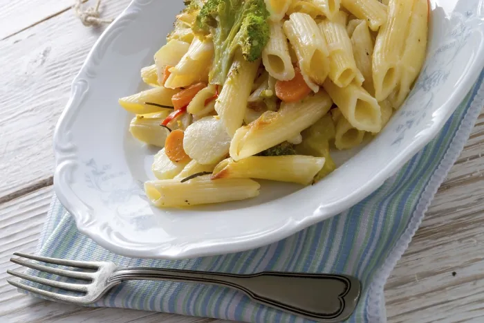 Gerahmter Druck : Pasta-Casserole mit Gemüse Gerahmter Druck : Pasta-Casserole mit Gemüse