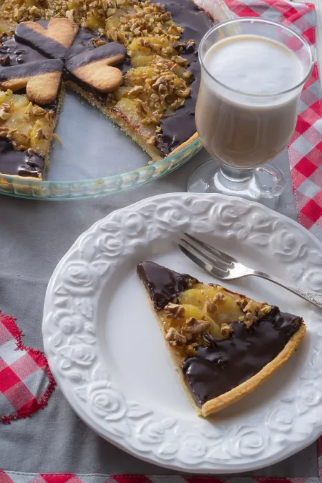 Gerahmter Druck : Pfirsiche-Chokoladen-Torte Gerahmter Druck : Pfirsiche-Chokoladen-Torte