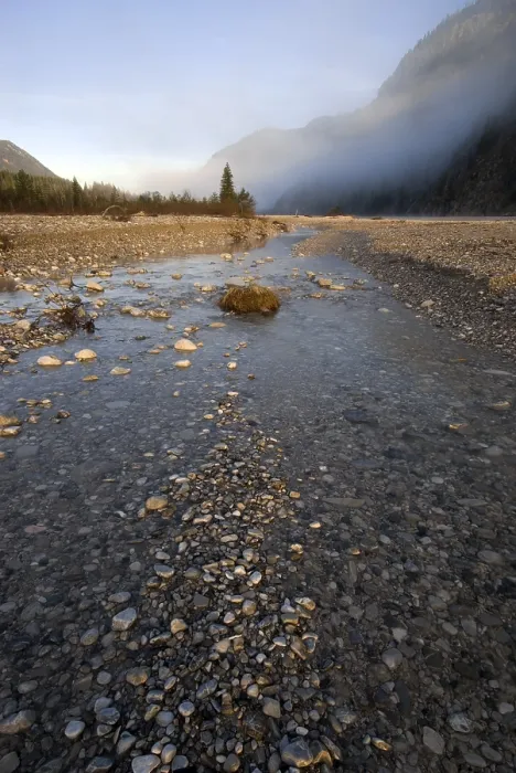 Gerahmter Druck : Kieselsteine in einem Flussbett, Oberer Isar. Gerahmter Druck : Kieselsteine in einem Flussbett, Oberer Isar.