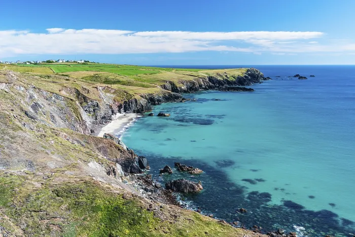 Gerahmter Druck : Pentreath Beach und Klippen, Cornwall Gerahmter Druck : Pentreath Beach und Klippen, Cornwall
