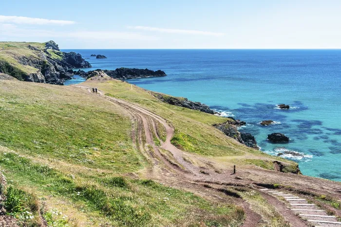 Gerahmter Druck : Pentreath Beach und Klippen, Cornwall Gerahmter Druck : Pentreath Beach und Klippen, Cornwall