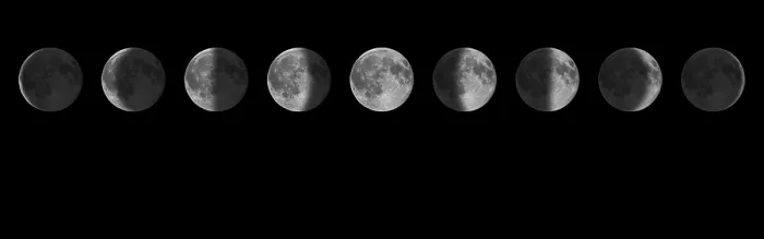 Gerahmter Druck : Phasen der Mond. Lunare Zyklen. Gerahmter Druck : Phasen der Mond. Lunare Zyklen.