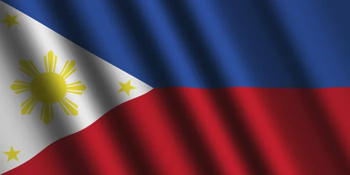 Gerahmter Druck : Das philippinische Flagge weht im Wind. Gerahmter Druck : Das philippinische Flagge weht im Wind.