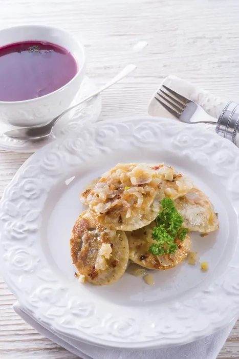 Gerahmter Druck : Pierogi mit Fleisch. Gerahmter Druck : Pierogi mit Fleisch.