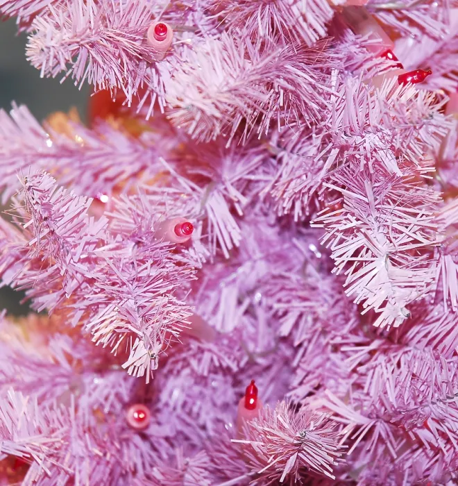 Gerahmter Druck : Rosafarbene Weihnachtsbaum Gerahmter Druck : Rosafarbene Weihnachtsbaum