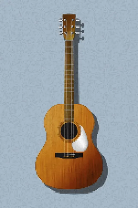 Gerahmter Druck : Pixelart-Gitarren-Icon