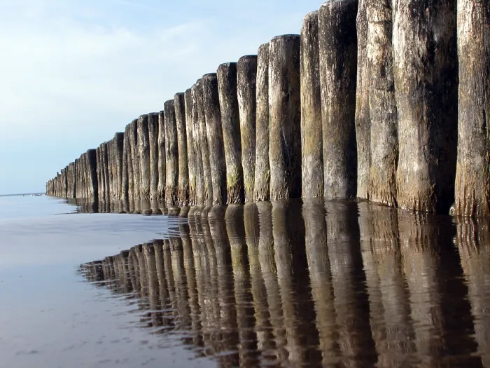 Gerahmter Druck : Planken im Wasser Gerahmter Druck : Planken im Wasser