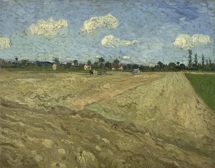 Gerahmter Druck : Pflügte Felder, Die Furten (1888) Gerahmter Druck : Pflügte Felder, Die Furten (1888)