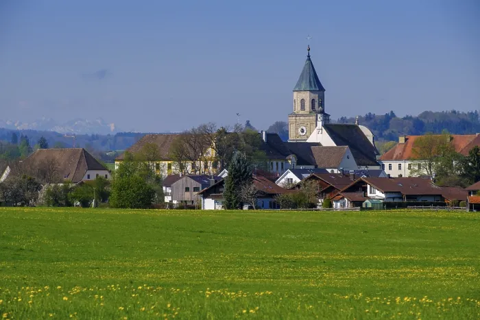 Gerahmter Druck : Kloster Polling, Pfaffenwinkel Gerahmter Druck : Kloster Polling, Pfaffenwinkel