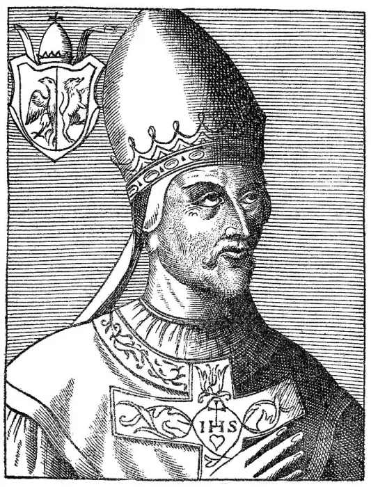 Gerahmter Druck : PapstGregor III oder Gregorius III