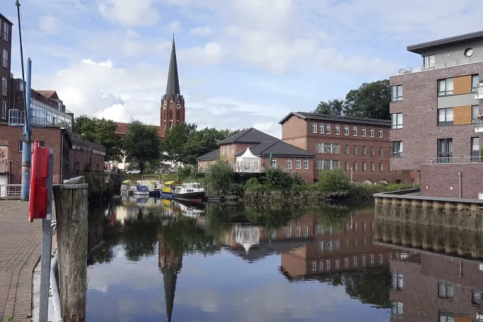 Gerahmter Druck : Hafen in Buxtehude Gerahmter Druck : Hafen in Buxtehude