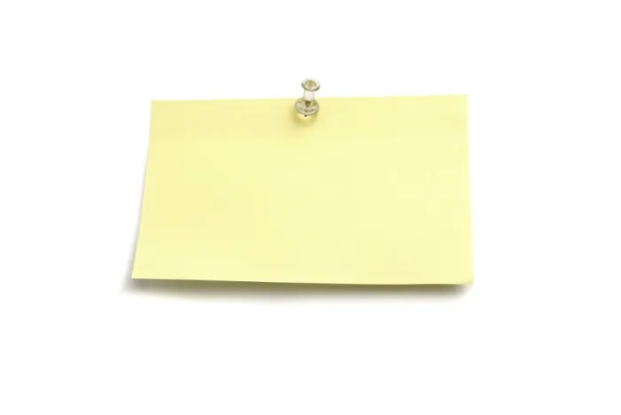 Gerahmter Druck : Post-It, leere Notiz und Pin, leer. Gerahmter Druck : Post-It, leere Notiz und Pin, leer.