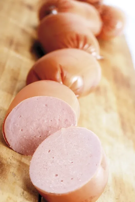 Gerahmter Druck : Hähnchenwurst Gerahmter Druck : Hähnchenwurst