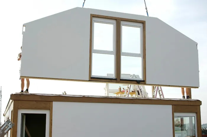 Gerahmter Druck : Vorfabrikat-Haus Gerahmter Druck : Vorfabrikat-Haus