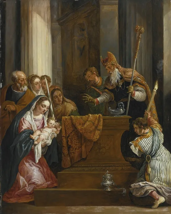 Gerahmter Druck : Die Darstellung des Herrn im Tempel. Gerahmter Druck : Die Darstellung des Herrn im Tempel.