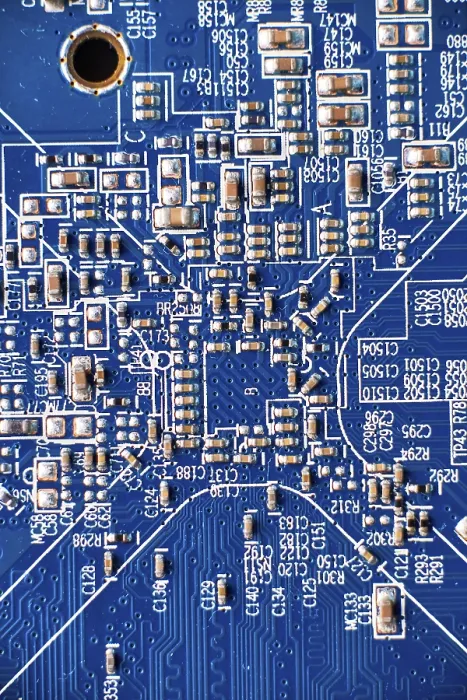 Gerahmter Druck : Druckplatine mit Chips und Radiokomponenten Elektronik Gerahmter Druck : Druckplatine mit Chips und Radiokomponenten Elektronik