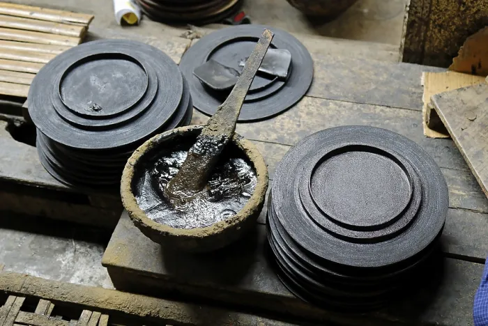 Gerahmter Druck : Herstellung von Lackwaren, Lackware. Gerahmter Druck : Herstellung von Lackwaren, Lackware.