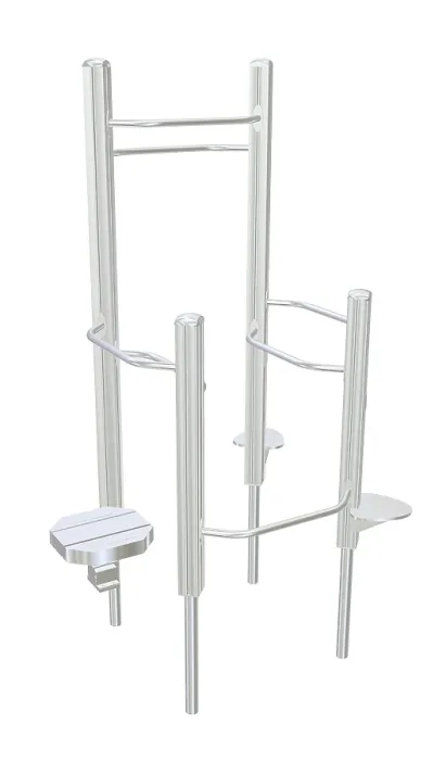Gerahmter Druck : Duschkabine mit Chrom-Rack und Pull-up-Bars, 3D-Illustration Gerahmter Druck : Duschkabine mit Chrom-Rack und Pull-up-Bars, 3D-Illustration