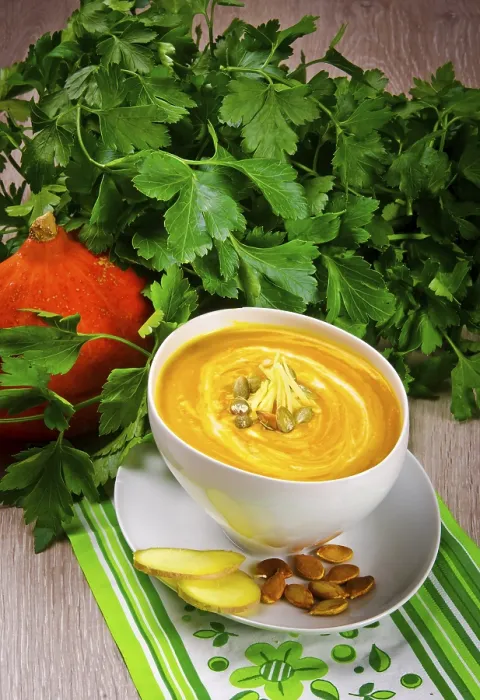 Gerahmter Druck : Kürbissuppe Gerahmter Druck : Kürbissuppe