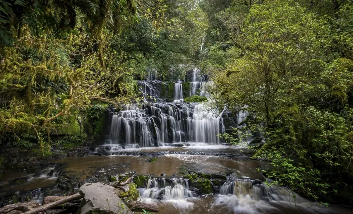 Gerahmter Druck : Purakaunui-Fälle, Wasserfall, The Catlins Gerahmter Druck : Purakaunui-Fälle, Wasserfall, The Catlins