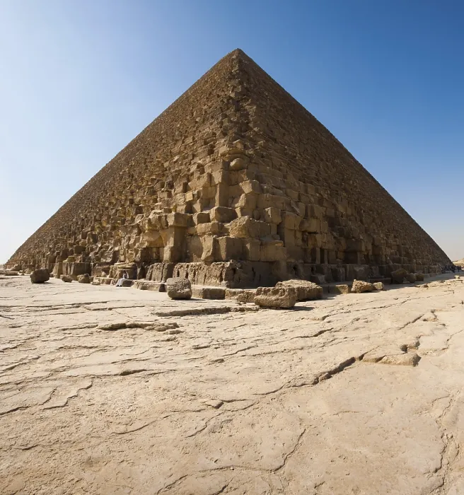 Gerahmter Druck : Die Basisfundament der Pyramide von Cheops. Gerahmter Druck : Die Basisfundament der Pyramide von Cheops.
