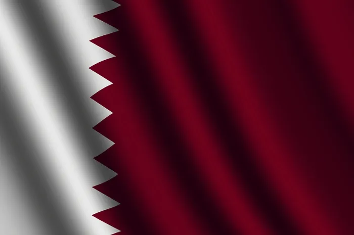 Gerahmter Druck : Das qatarische Flagge weht im Wind. Gerahmter Druck : Das qatarische Flagge weht im Wind.