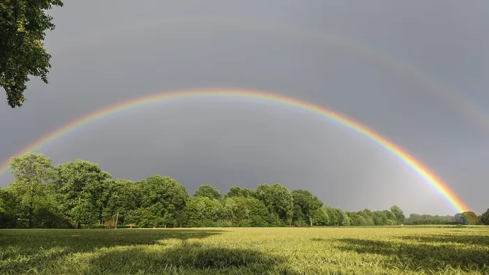 Gerahmter Druck : Regenbogen über einem Maisfeld, Vechta. Gerahmter Druck : Regenbogen über einem Maisfeld, Vechta.