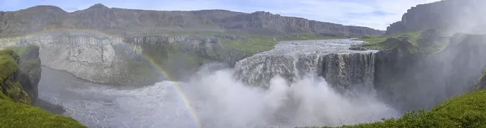 Gerahmter Druck : Regenbogen bei Hafragilsfoss, Norðurþing Gerahmter Druck : Regenbogen bei Hafragilsfoss, Norðurþing