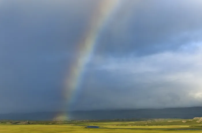 Gerahmter Druck : Regenbogen über dem Selfjot River Gerahmter Druck : Regenbogen über dem Selfjot River