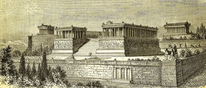 Gerahmter Druck : Rekonstruktion des Altarbaus, Tempelkomplex in Pergamon Gerahmter Druck : Rekonstruktion des Altarbaus, Tempelkomplex in Pergamon
