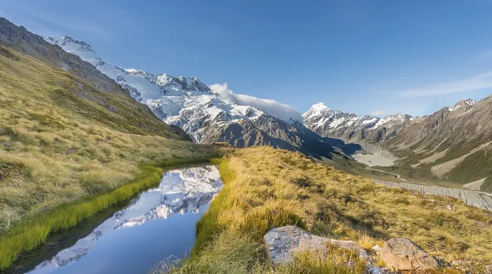 Gerahmter Druck : Spiegelung am Bergsee, Mount Cook Gerahmter Druck : Spiegelung am Bergsee, Mount Cook