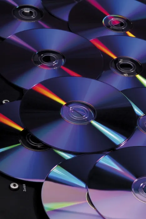 Gerahmter Druck : Reflexionen auf DVD-Discs. Gerahmter Druck : Reflexionen auf DVD-Discs.