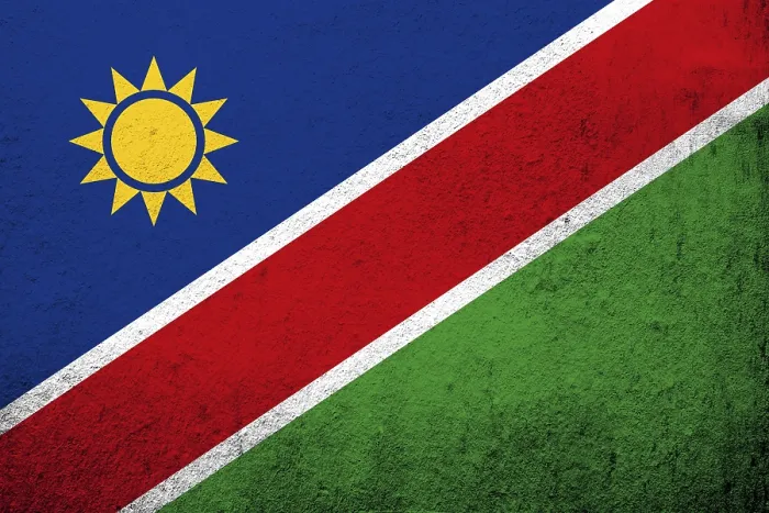 Gerahmter Druck : Die Republik Namibia Nationalflagge. Gerahmter Druck : Die Republik Namibia Nationalflagge.