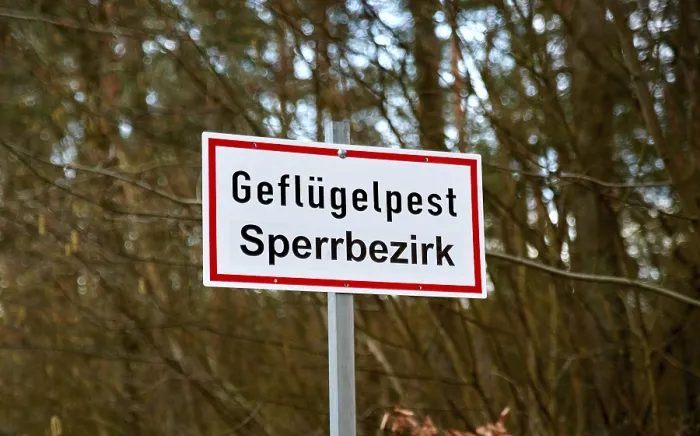 Gerahmter Druck : Gesperrtes Gebiet bei Vogelgrippe. Gerahmter Druck : Gesperrtes Gebiet bei Vogelgrippe.