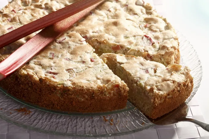 Gerahmter Druck : Rhabarberkuchen Gerahmter Druck : Rhabarberkuchen