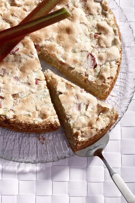 Gerahmter Druck : Rhabarberkuchen Gerahmter Druck : Rhabarberkuchen