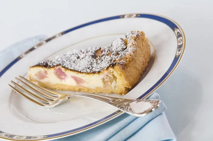 Gerahmter Druck : Rhabarberkuchen Gerahmter Druck : Rhabarberkuchen